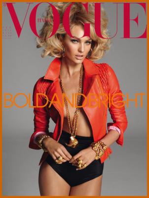 Candice Swanepoel Braless on Vogue Italia Magazine